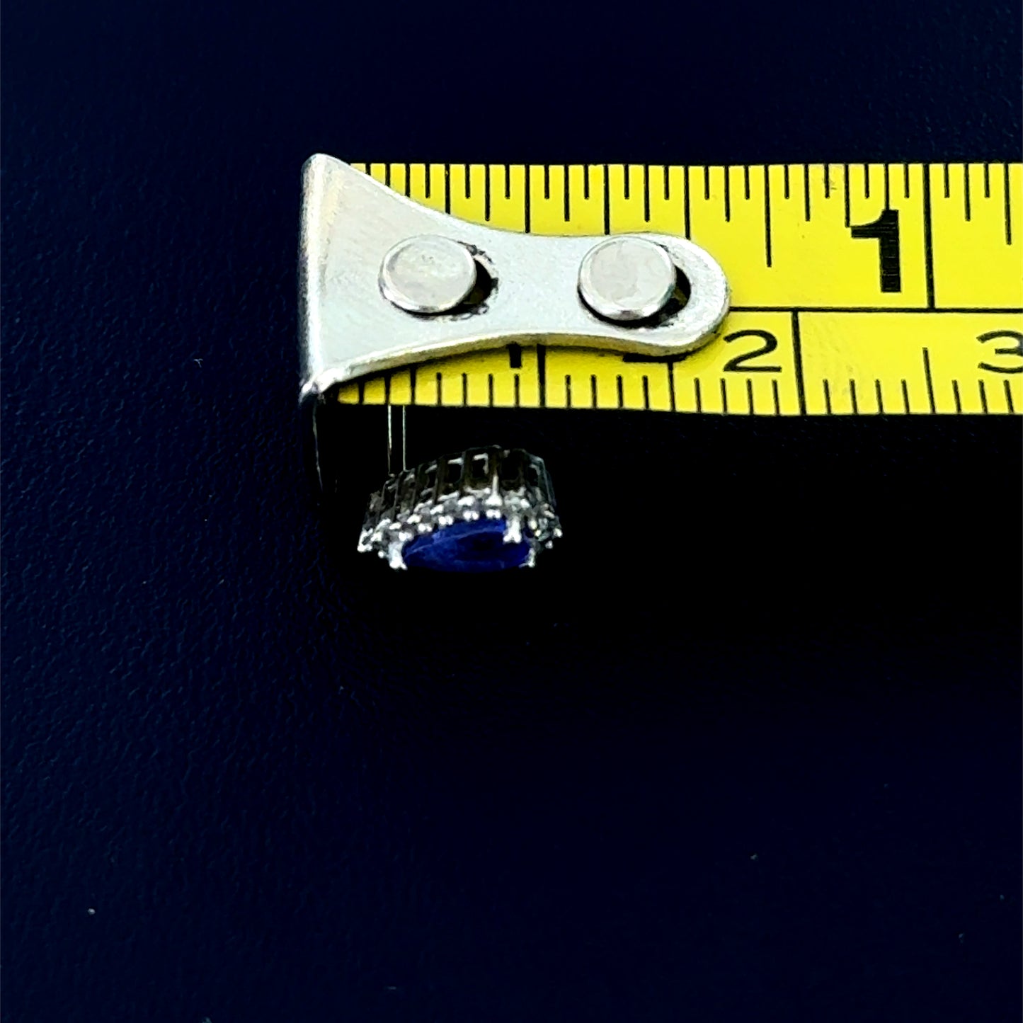18K White Gold Pear Tanzanite & Diamond Studs