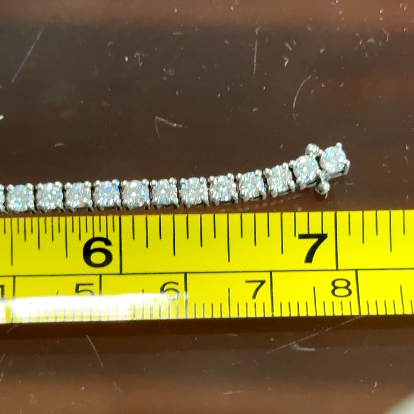 18K White Gold Diamond Line Bracelet APPX 5.2 CTS