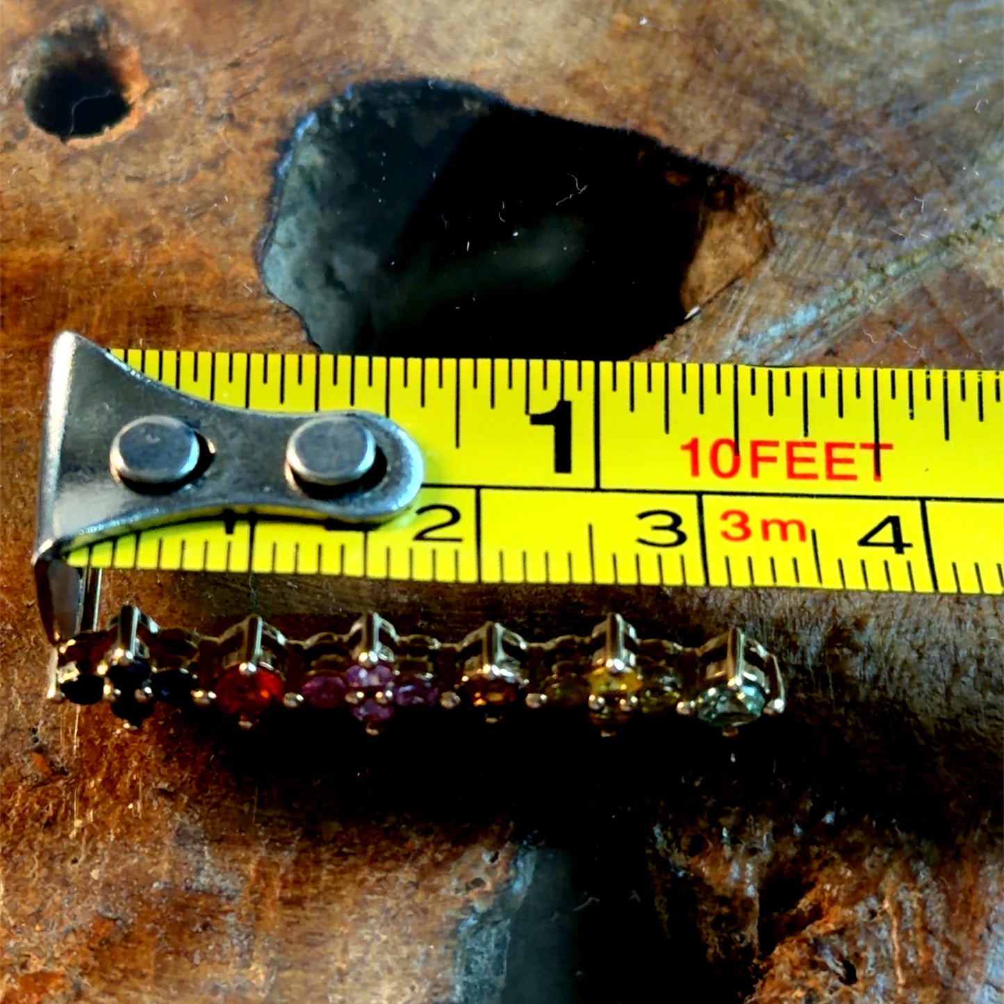 9k Yellow Gold Multi-Coloured Sapphire Graduated Cluster Dangle Earrings.