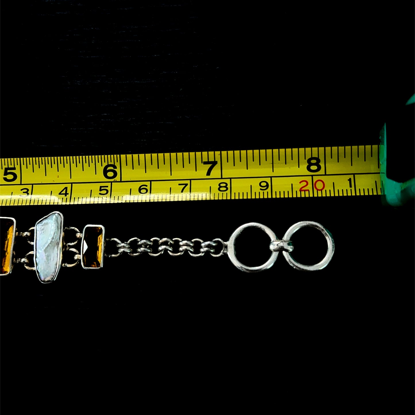 Silver Baroque Pearl & Citrine Bracelet