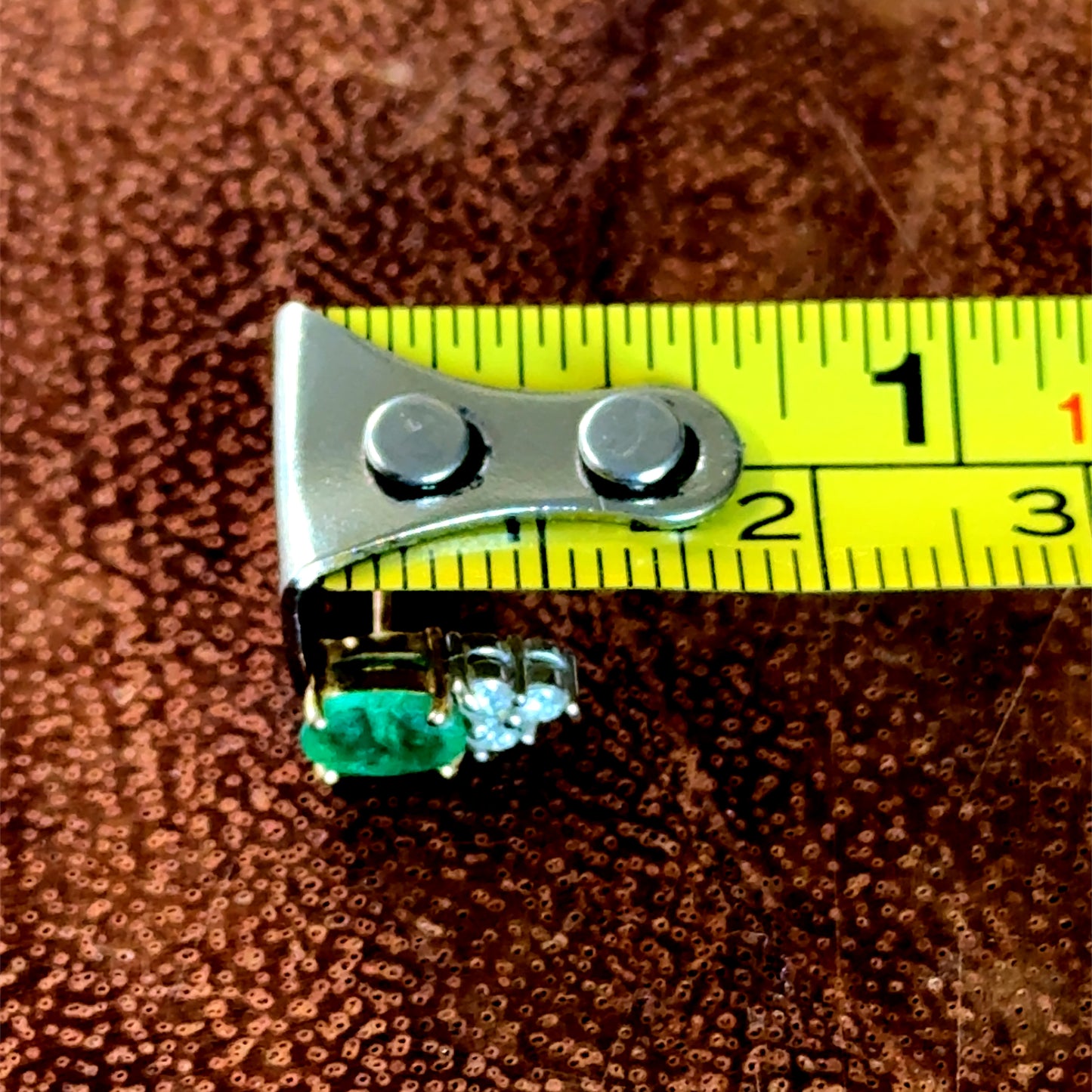 18k Emerald & Diamond Stud Earrings