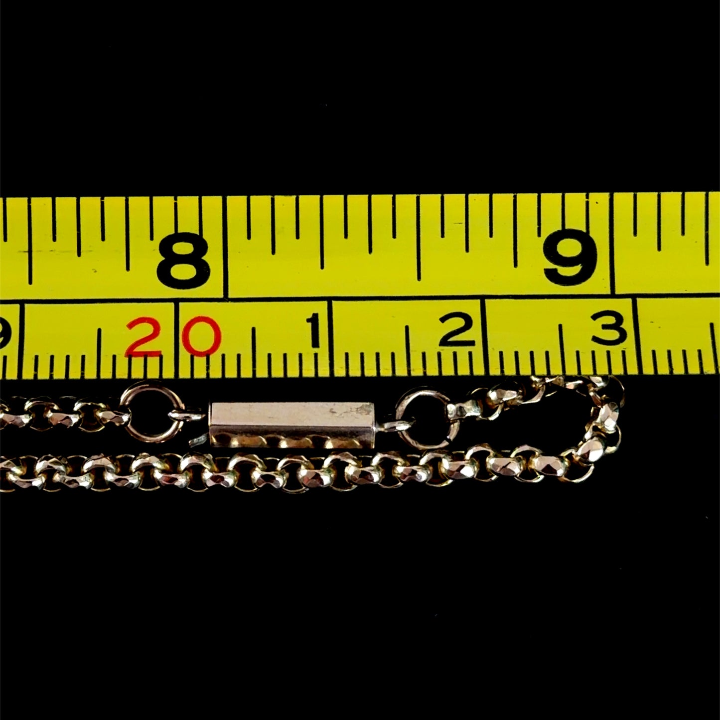 9k Yellow Gold Belcher Chain With A Collet Clasp 18 Inches Long