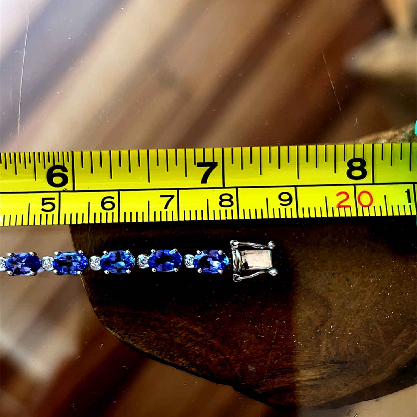 9k White Gold Tanzanite & Diamond Bracelet