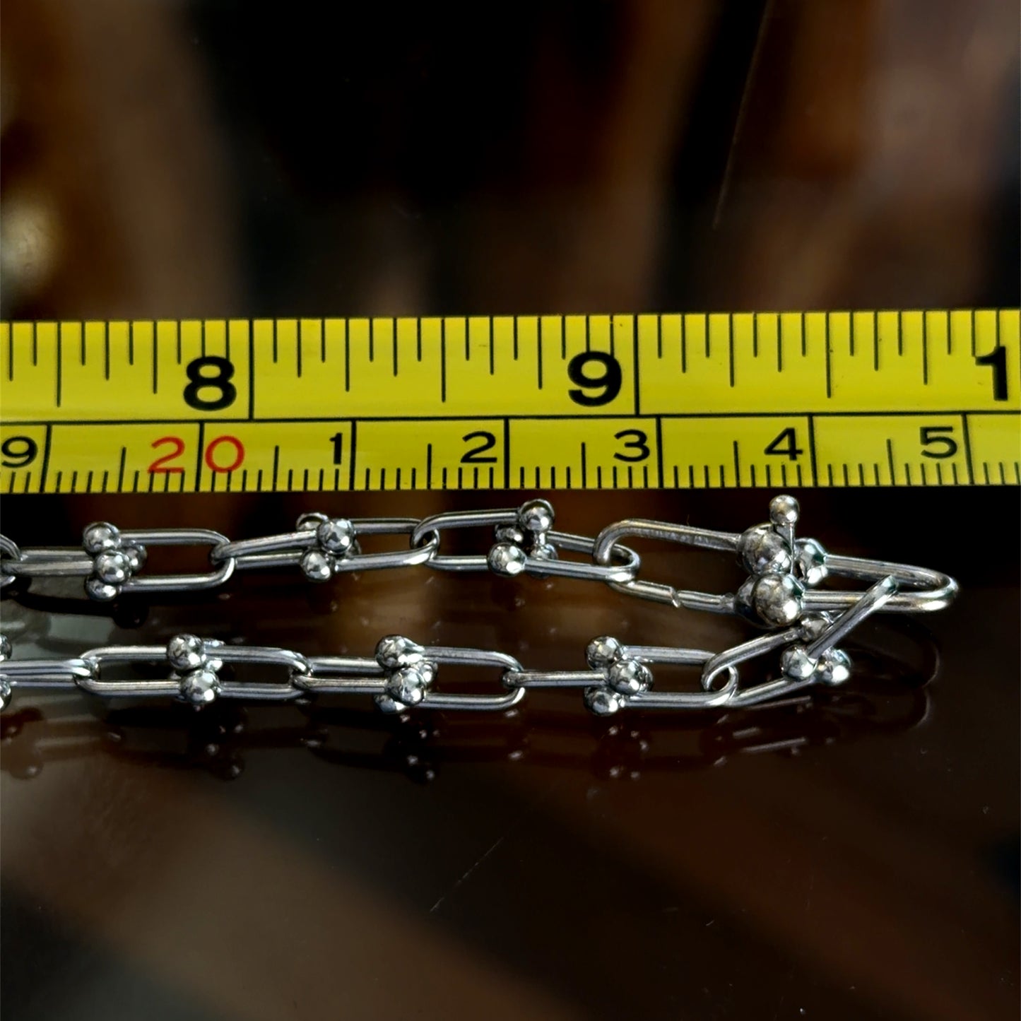 18k White Gold Tiffany Hardware Link Necklace 20”