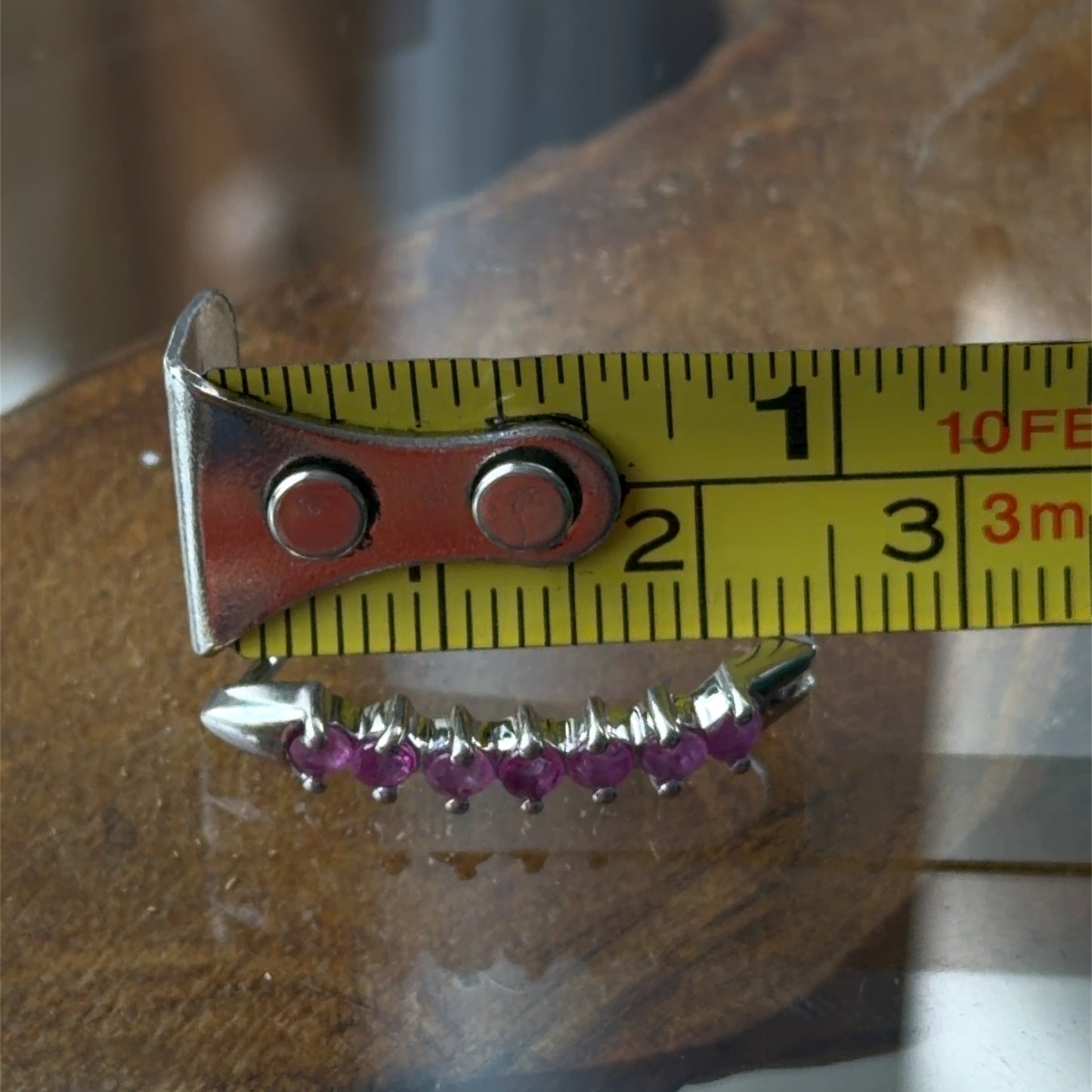 Pretty Silver 925 7 Stone Fuscia Cubic Zirconia 7 Stone Drop Earrings
