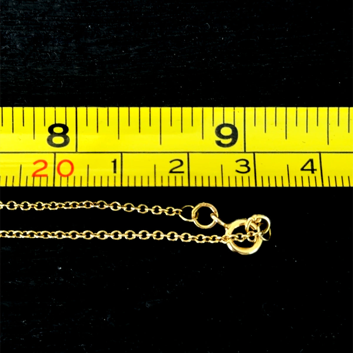 18k Yellow Gold Bezel Set Diamond Pendant & Chain 18 Inches Long