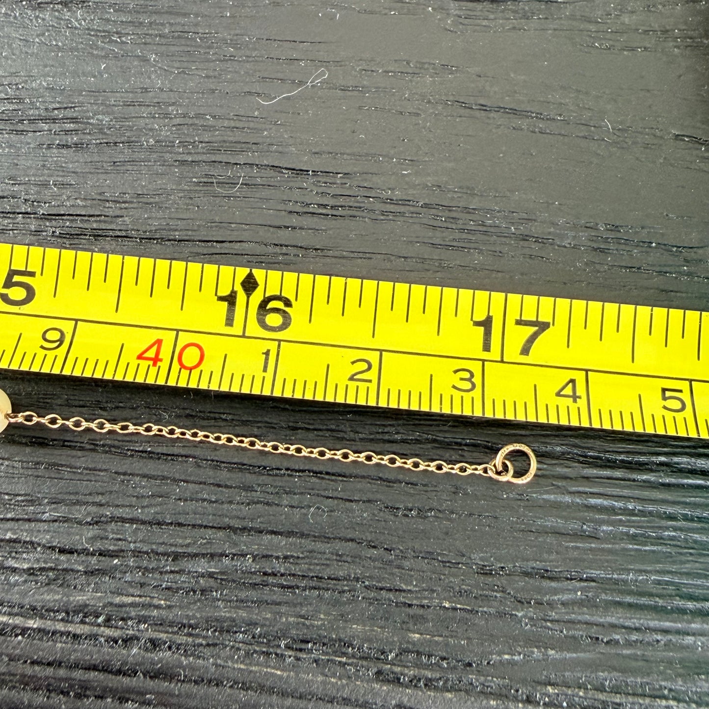 9k Yellow Gold Pearl Station Necklace 17” Long