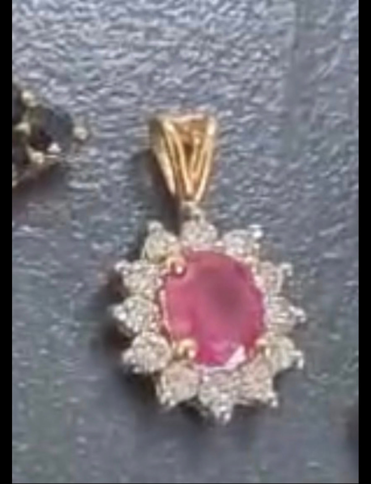 9k Yellow Gold Ruby & Diamond Pendant
