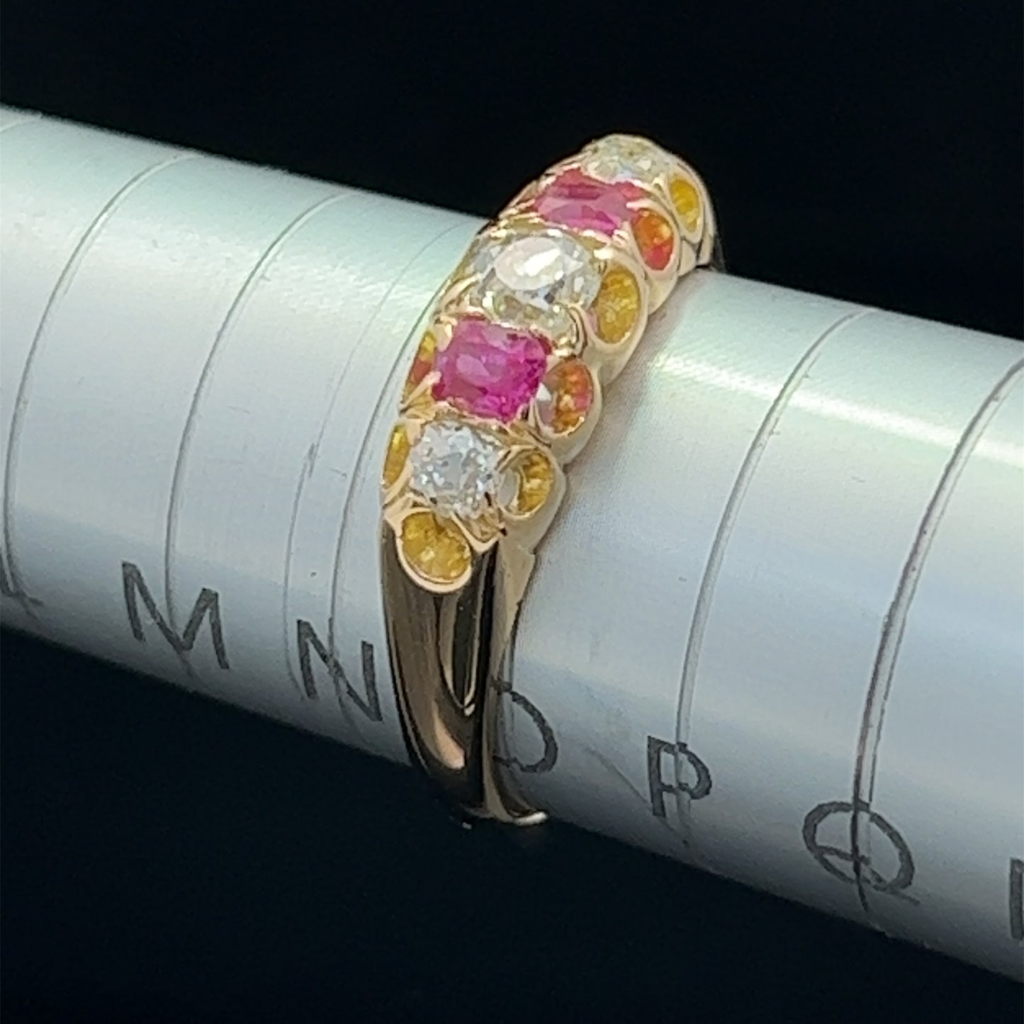 18K Yellow Gold Vintage Ruby & Diamond Ring