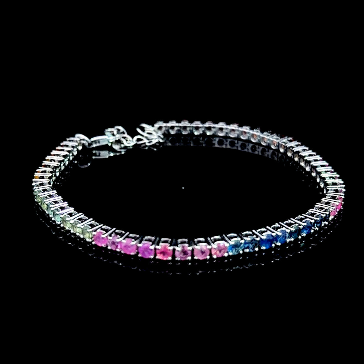 Hi Quality Silver Rainbow Sapphire Bracelet
