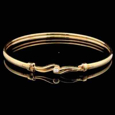 9K Yellow Gold Diamond Bangle
