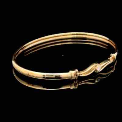 9K Yellow Gold Diamond Bangle