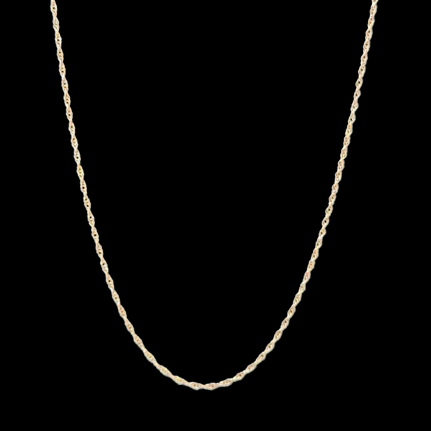Lovely 9k Yellow Gold Fine Twist Chain 17” Long