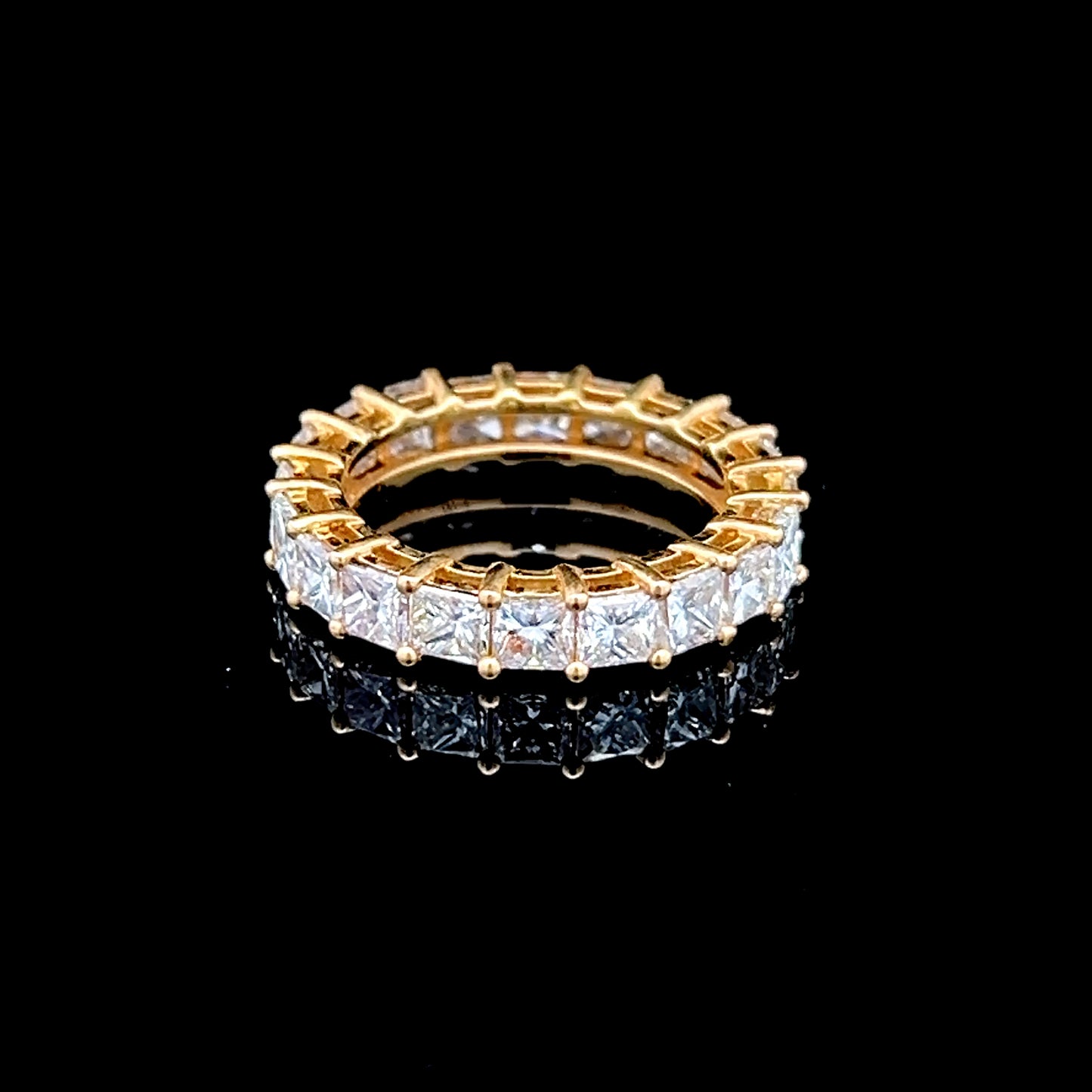 18K Yellow Gold Full Eternity Diamond Ring APPX 4.33 CTS