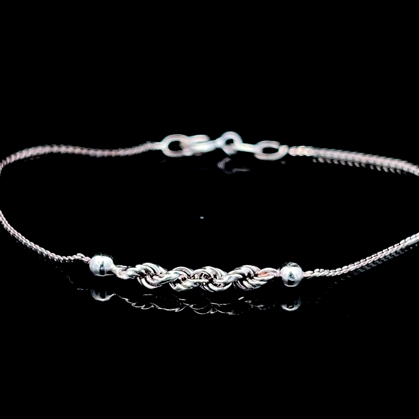 Silver Bracelet With Rope Twist