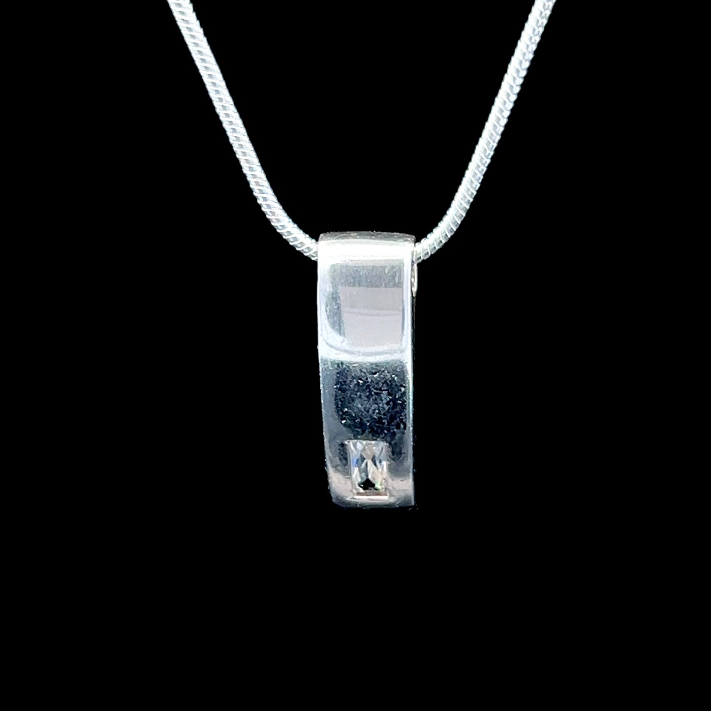 Silver 925 Modern Drop Pendant & Chain