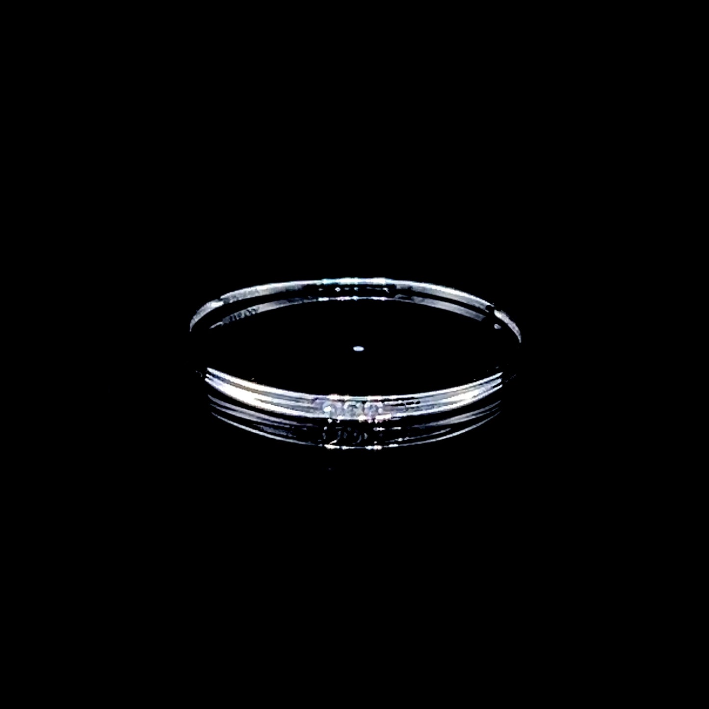 9K White Gold Thin Diamond Ring