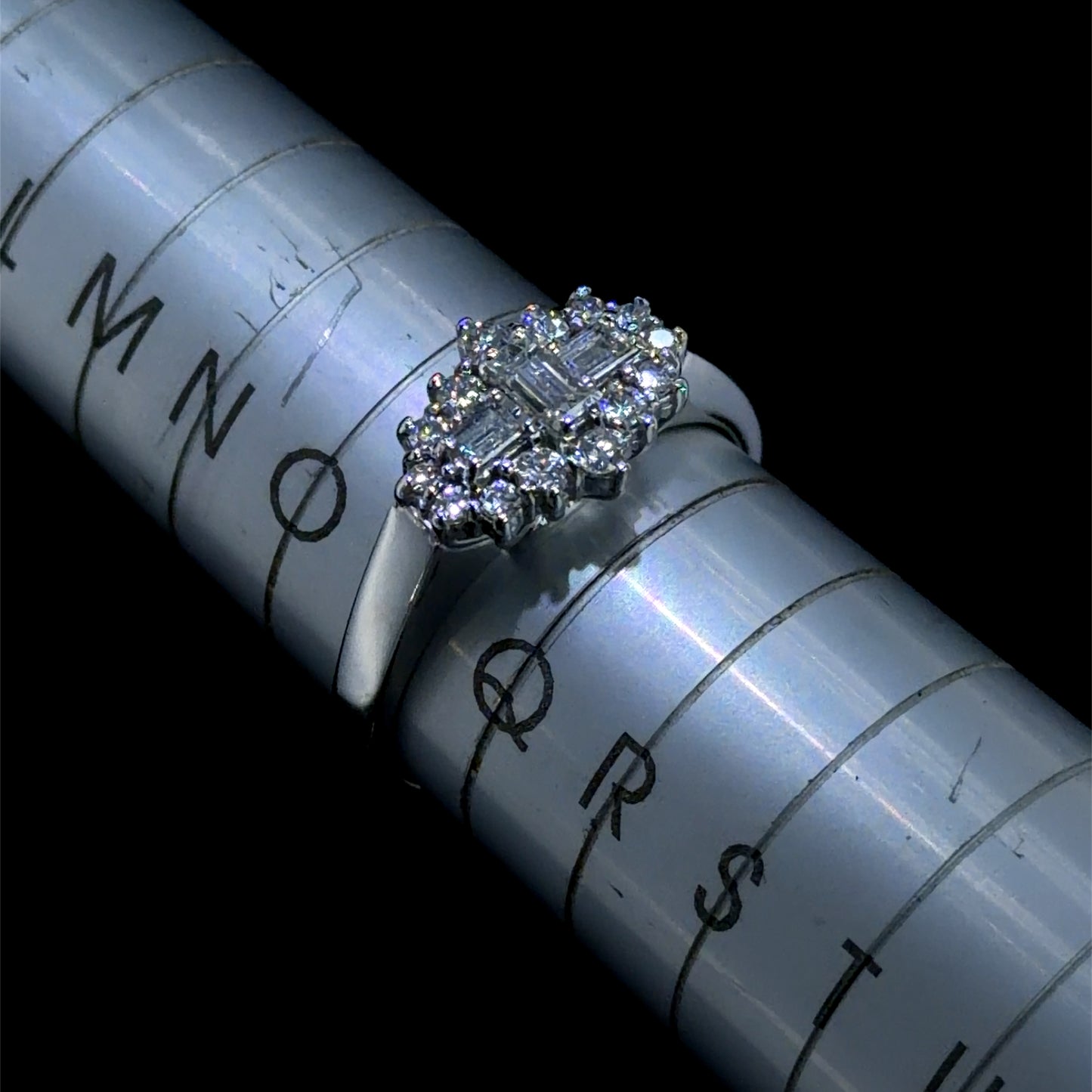 Pretty 18k White Gold Diamond Boat Ring Appx 0.5 Cts