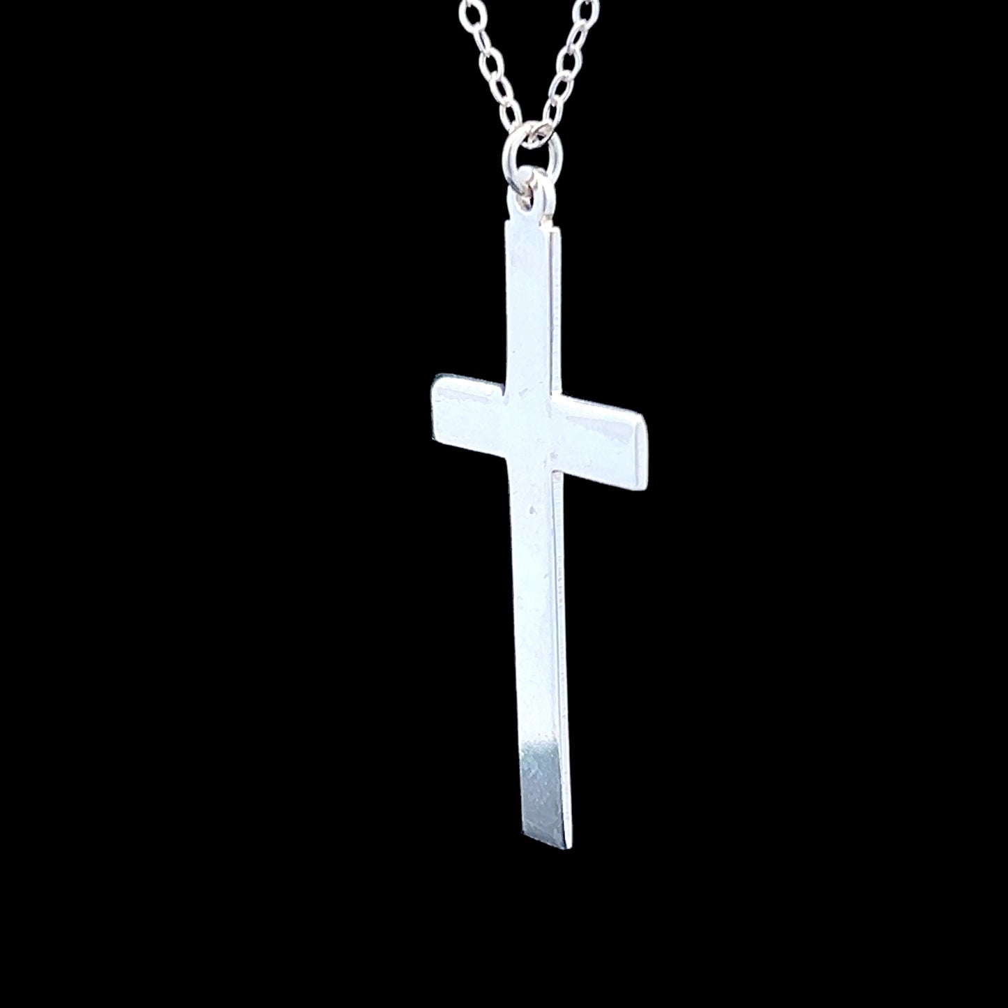 Large Silver Cross Pendant & Chain