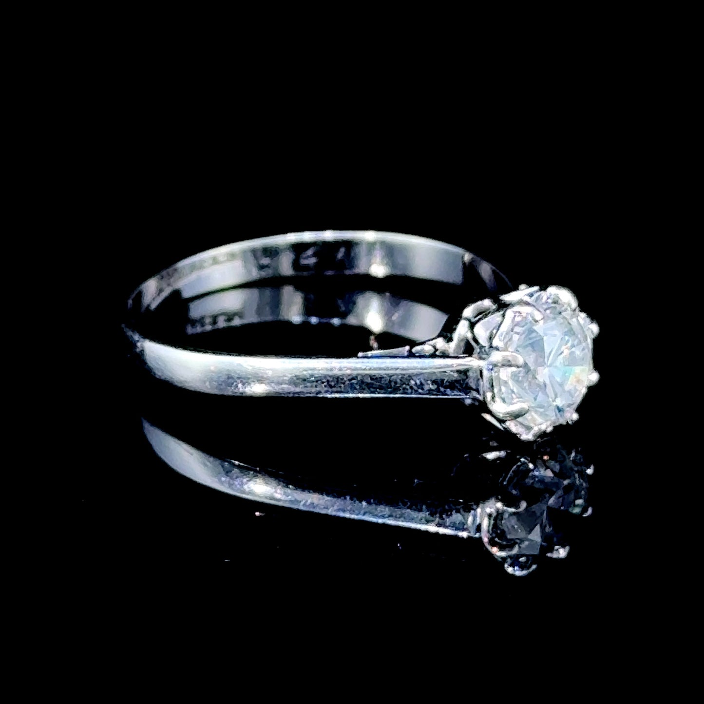 18K White Gold Diamond Solitaire Ring APPX 0.85 CTS
