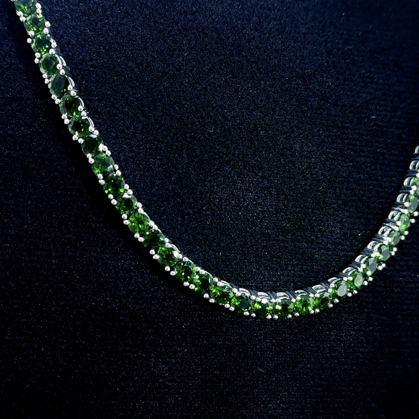 Silver Chrome Diopside Necklace
