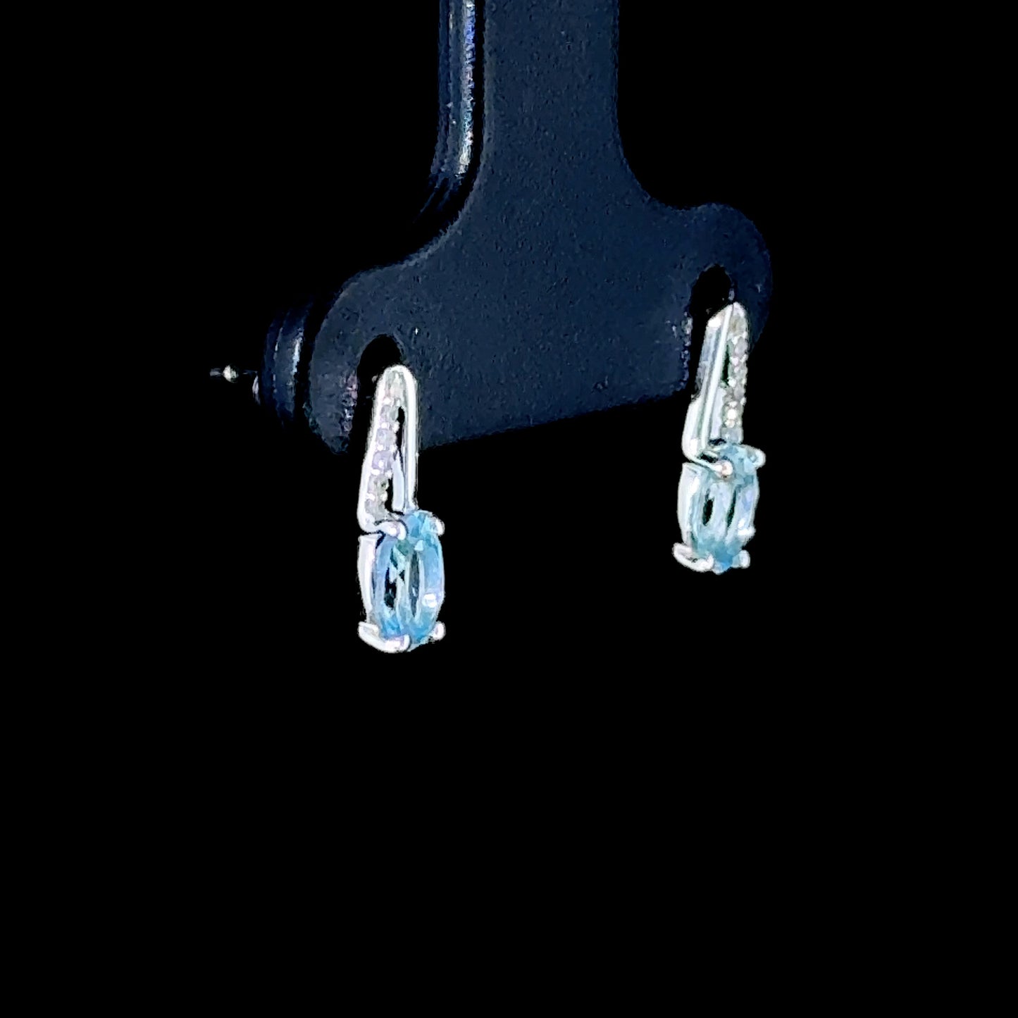 9K White Gold Aquamarine Studs