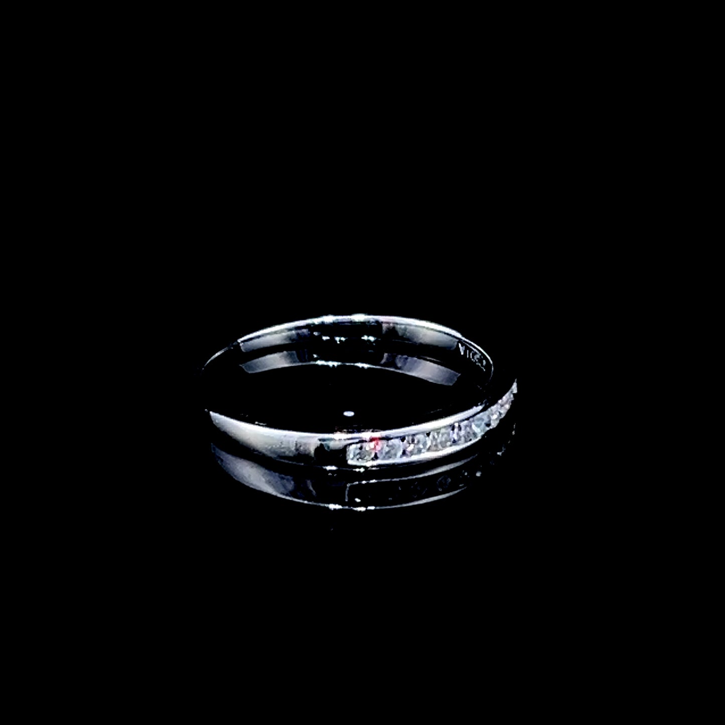 9K White Gold Small 9 Stone Diamond Ring
