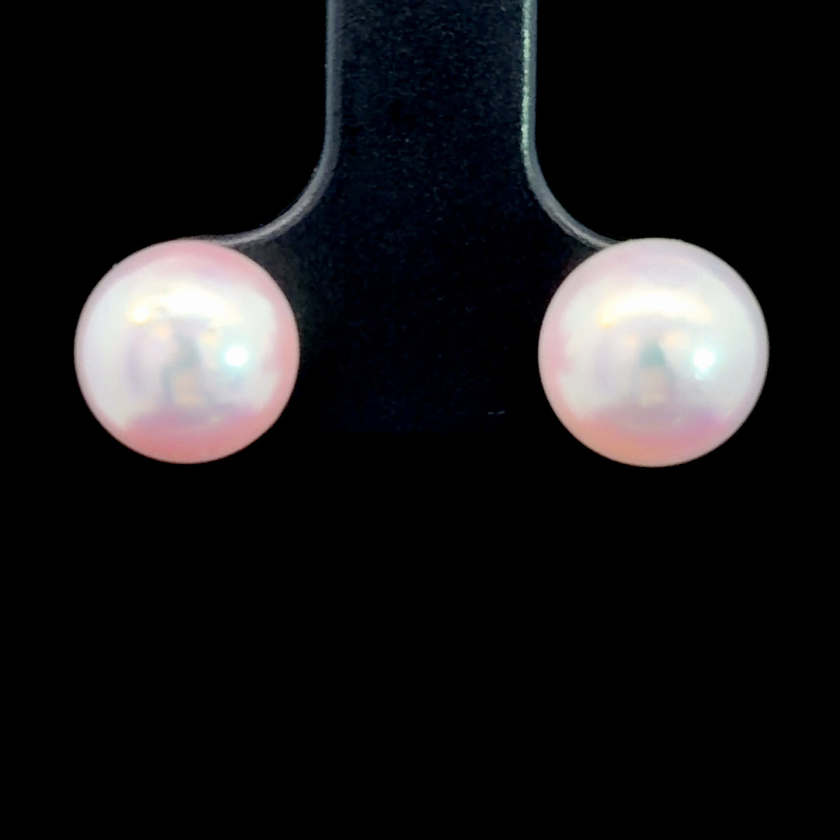 Wonderful 14k White Gold Pink Pearl Stud Earrings