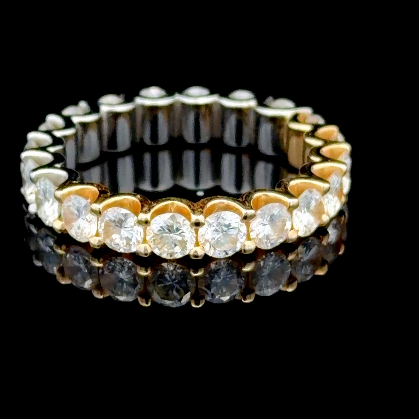 18k Half White & Half Yellow Gold Diamond Full Eternity Ring 3.0 Cts