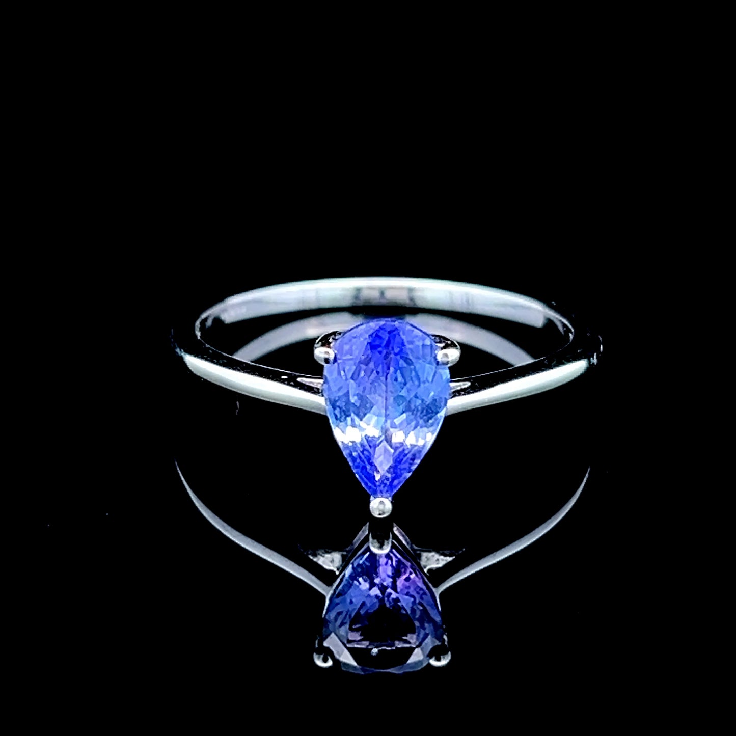 9K White Gold Tanzanite Solitaire Ring