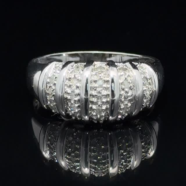 9K White Gold Diamond Pave Band