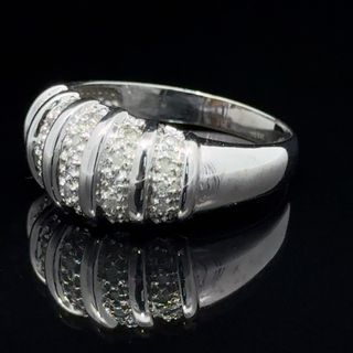9K White Gold Diamond Pave Band