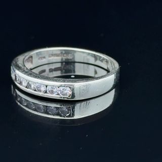 9K White Gold Diamond Channel Set Ring