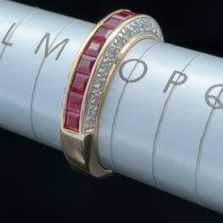 18K Yellow Gold Ruby & Diamond Band APPX R: 1 CTS D: 0.33 CTS