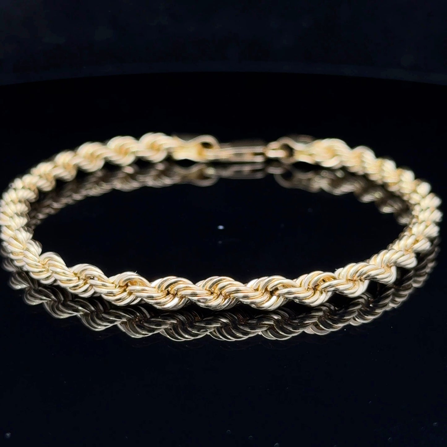 18K Yellow Gold Rope Twist Bracelet 7.5"