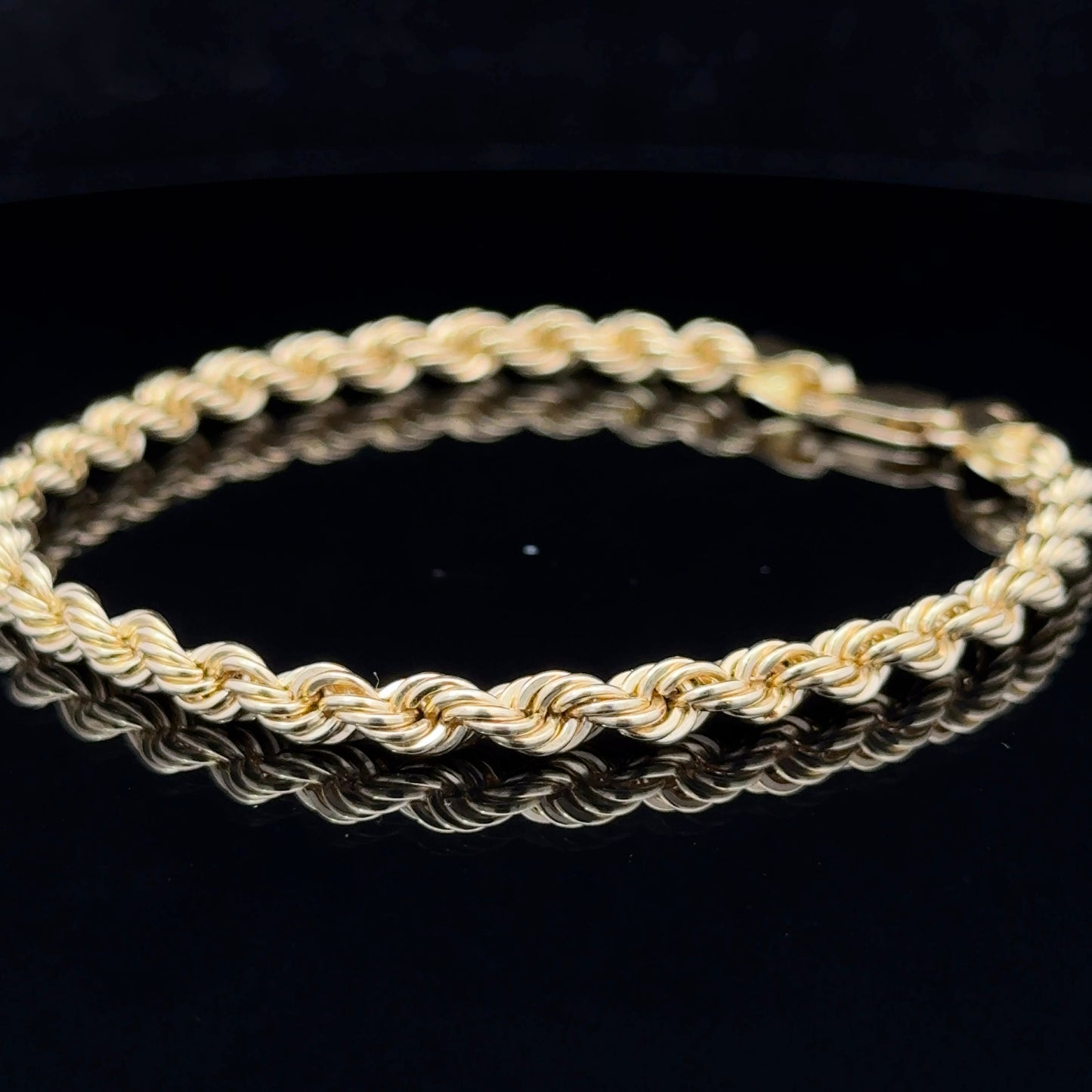 18K Yellow Gold Rope Twist Bracelet 7.5"