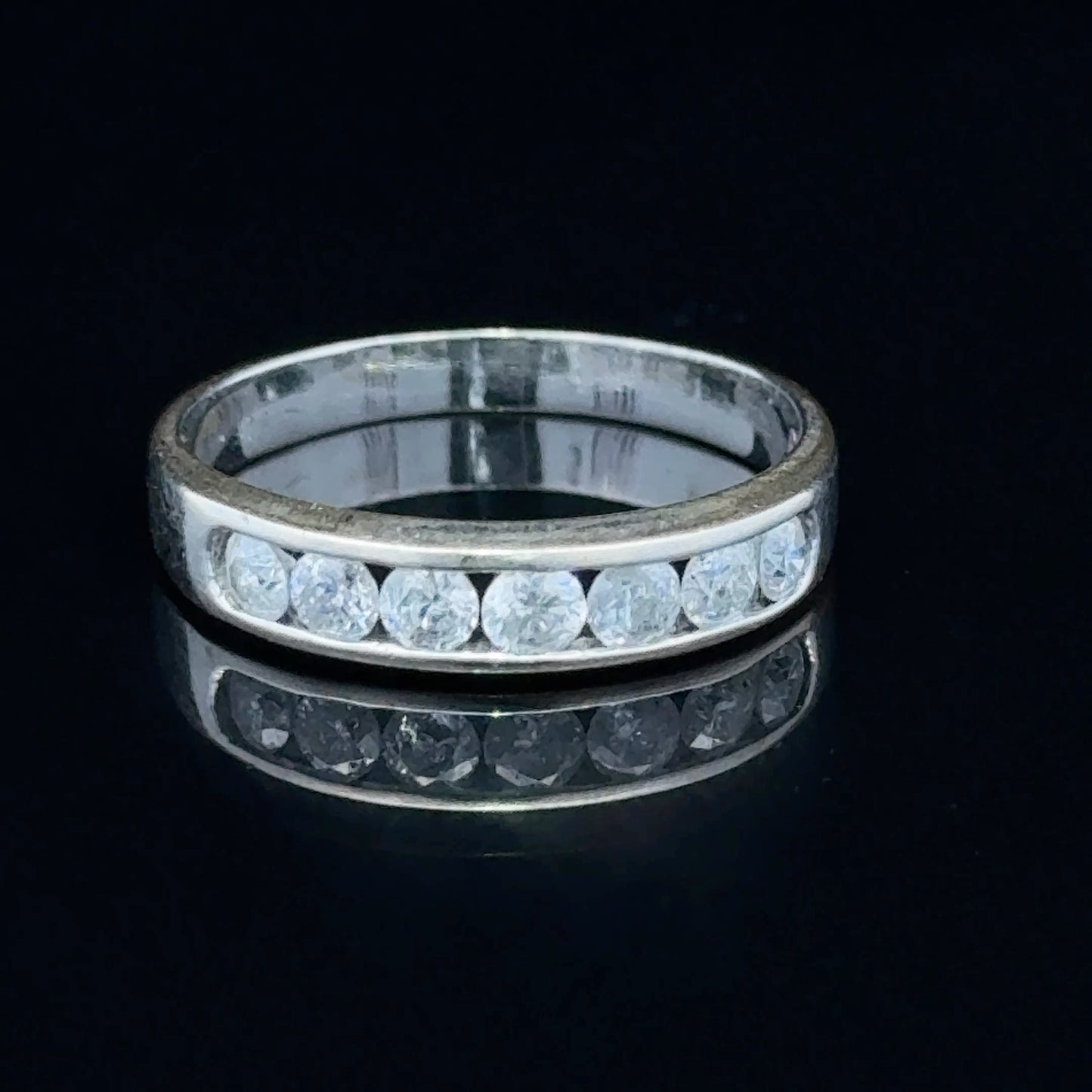 18K White Gold Diamond Channel Set APPX 0.5 CTS