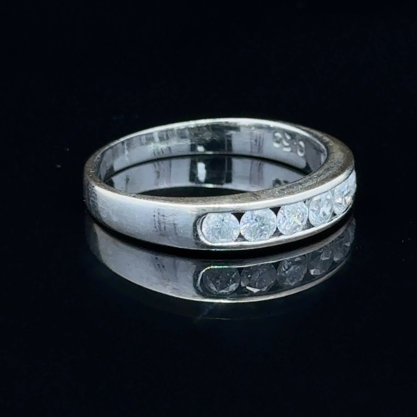 18K White Gold Diamond Channel Set APPX 0.5 CTS