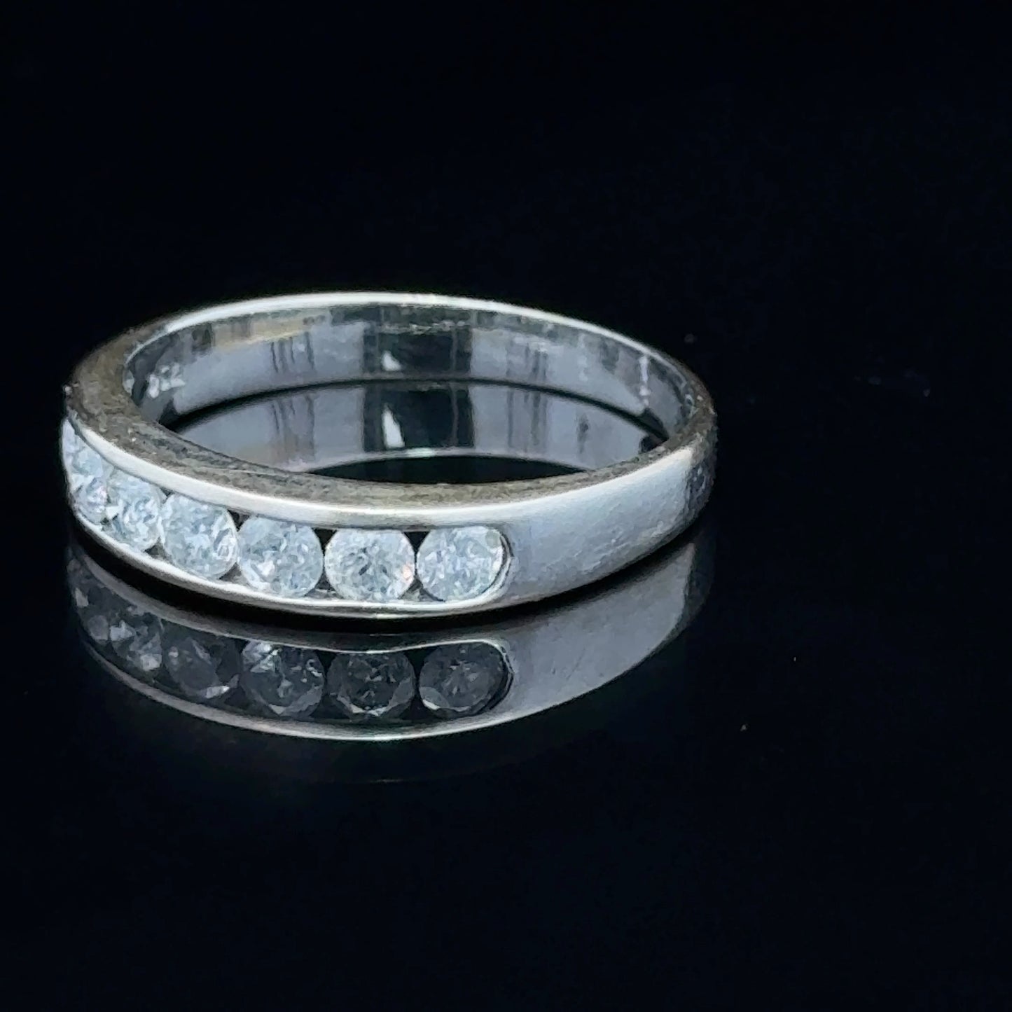 18K White Gold Diamond Channel Set APPX 0.5 CTS