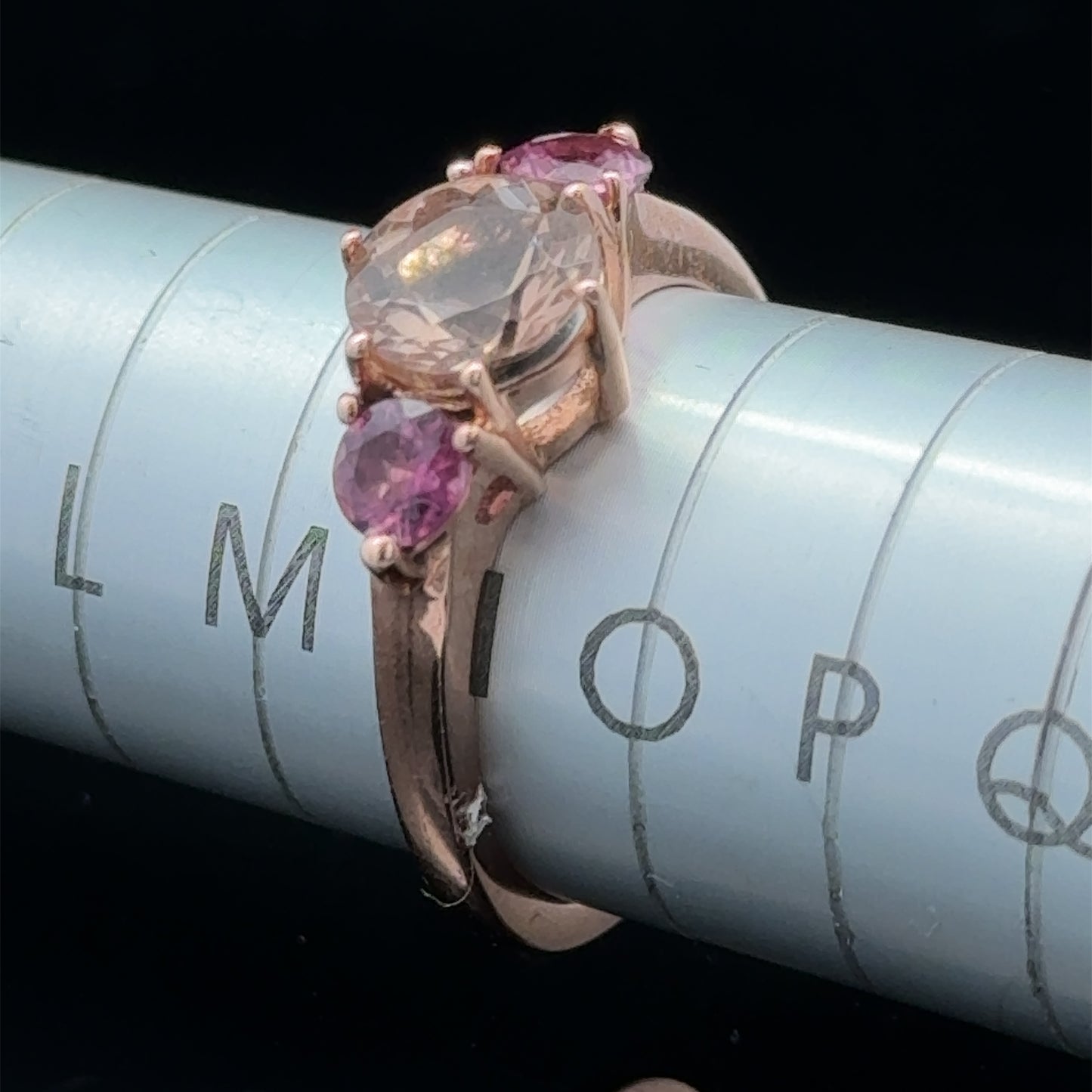 9K Gold Pink Topaz & Morganite Ring