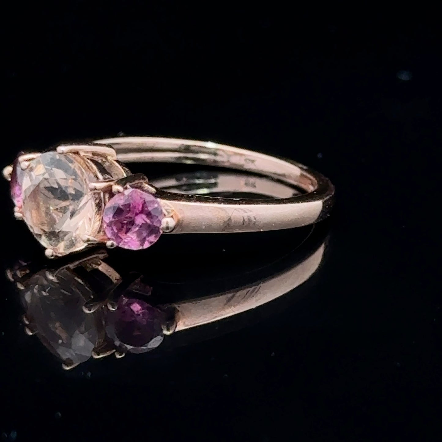 9K Gold Pink Topaz & Morganite Ring
