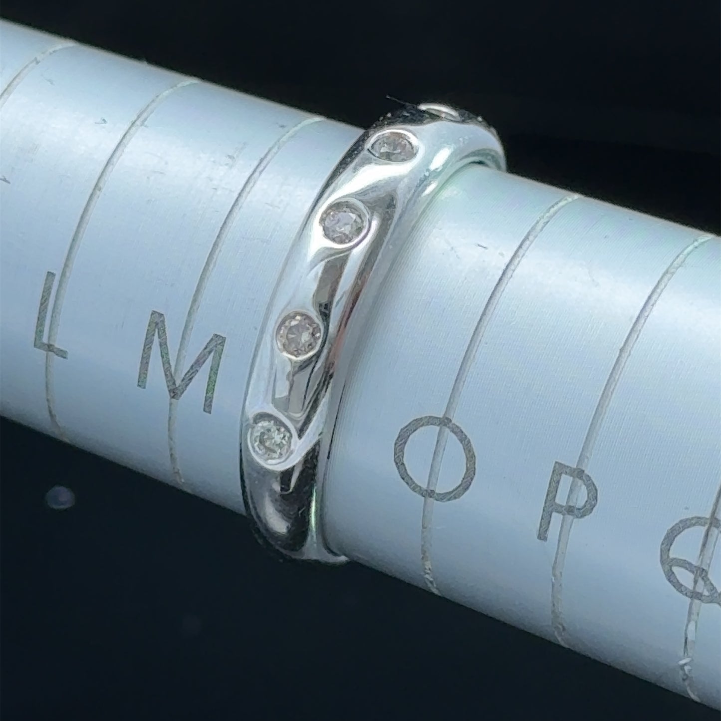 9K White Gold Diamond Eternity Band Rounded