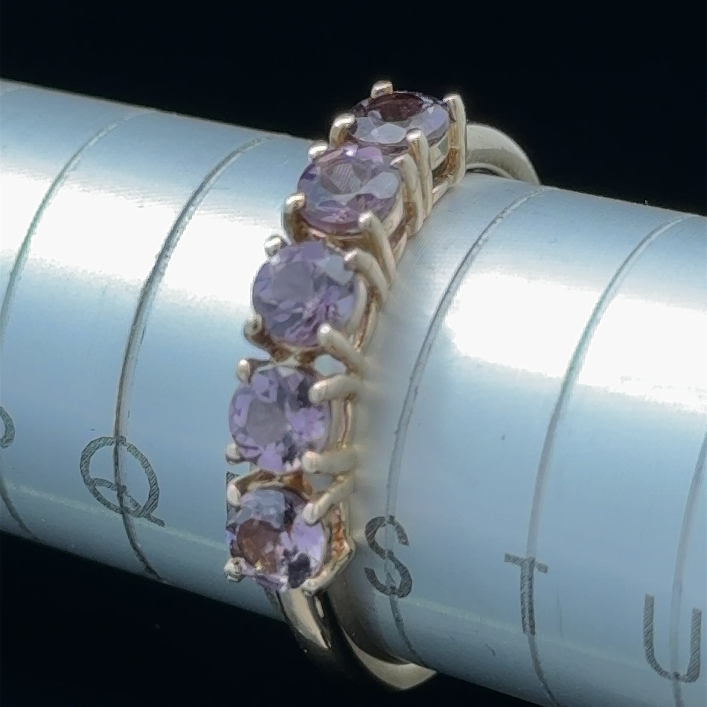9K Yellow Gold 5 Stone Rubellite Ring APPX 2.45 CTS