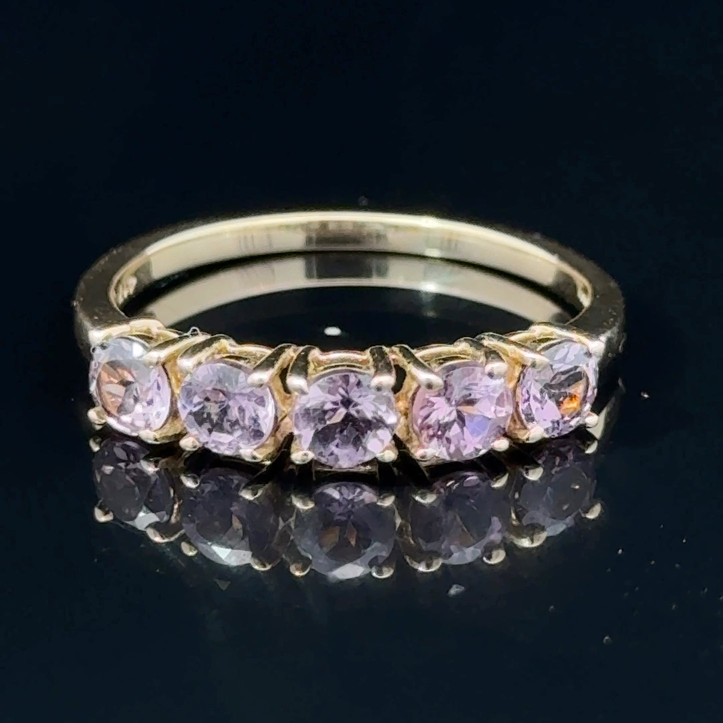 9K Yellow Gold 5 Stone Rubellite Ring APPX 2.45 CTS