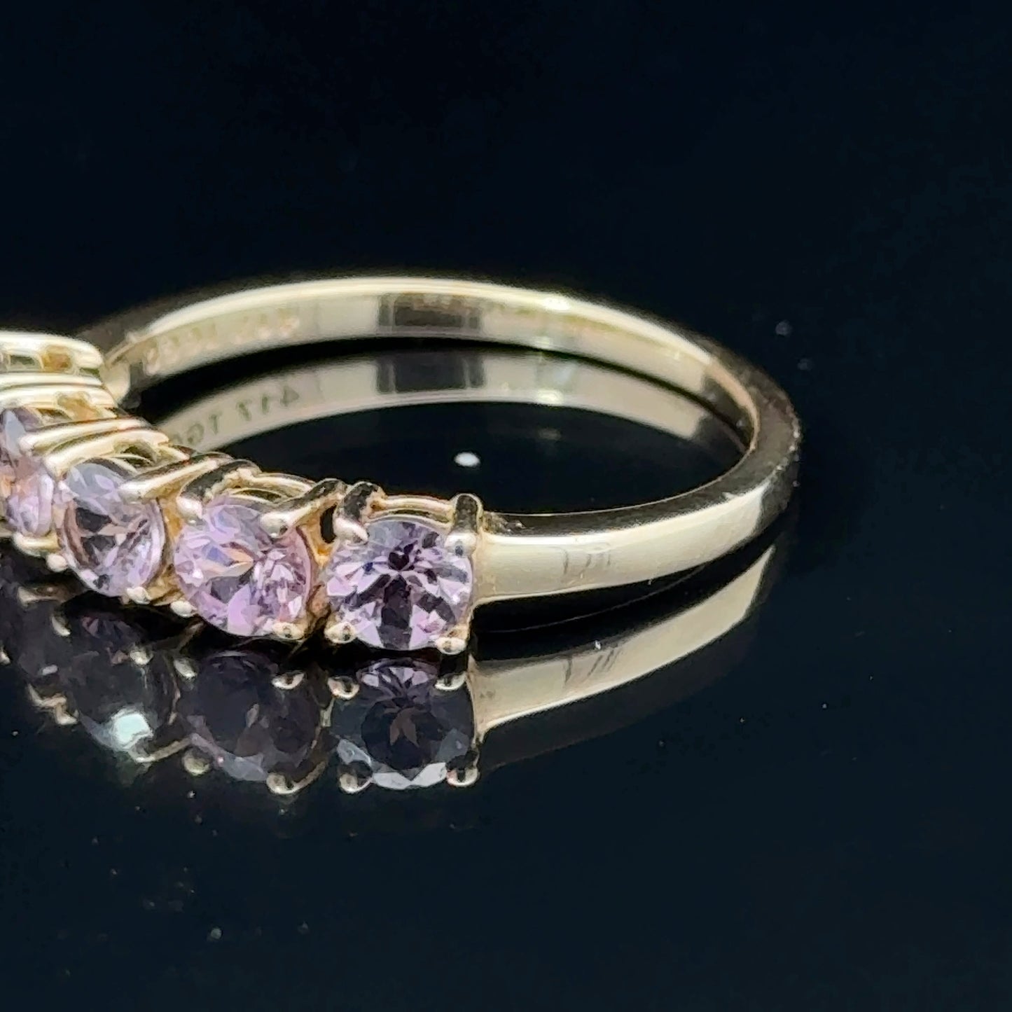9K Yellow Gold 5 Stone Rubellite Ring APPX 2.45 CTS