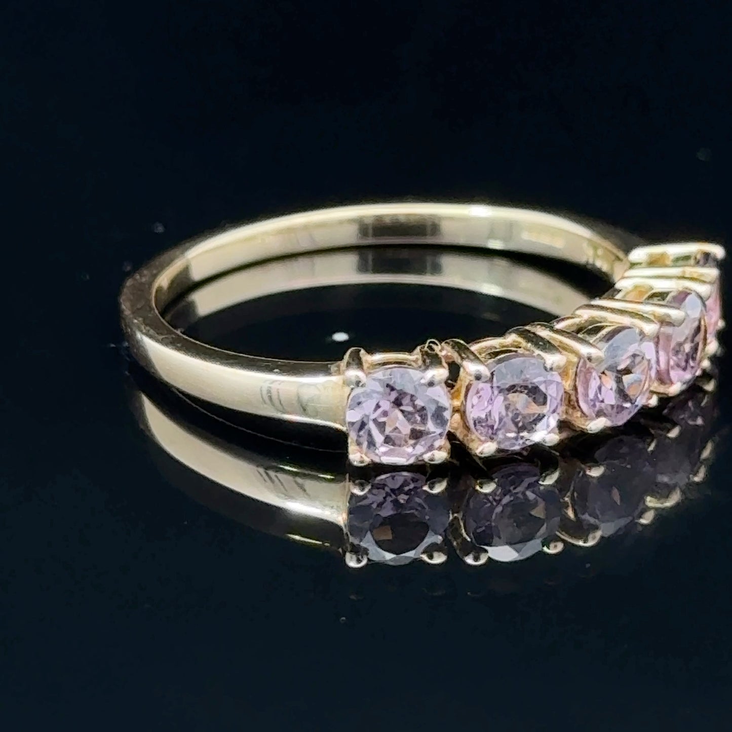 9K Yellow Gold 5 Stone Rubellite Ring APPX 2.45 CTS