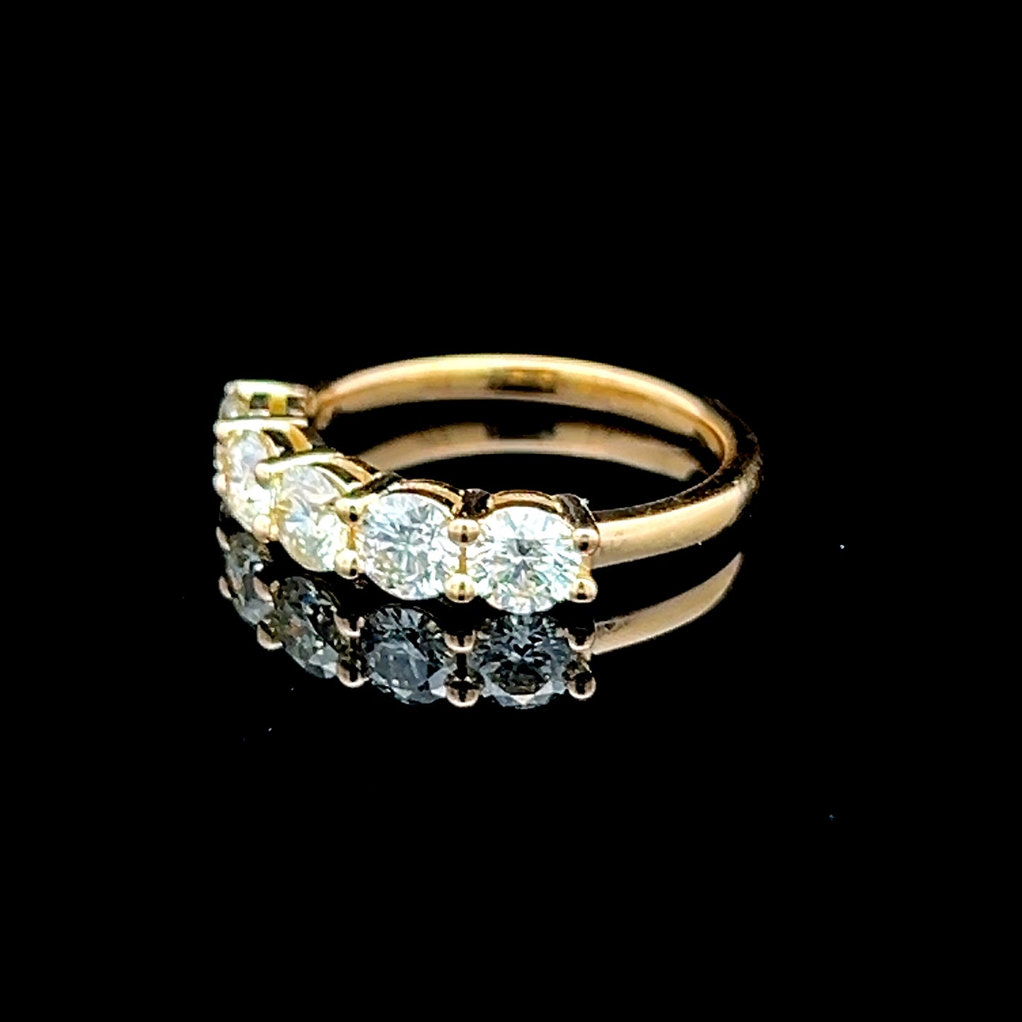 18K Yellow Gold 5 Stone Diamond Ring APPX 1.75 CTS