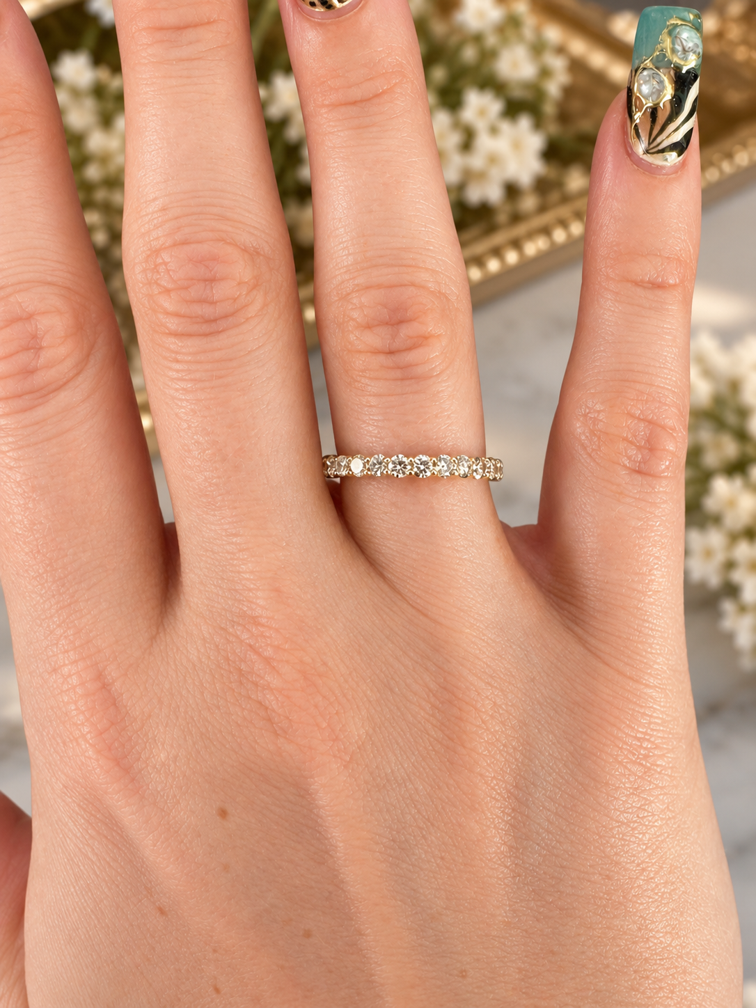 14K Rose Gold Champagne Diamond Full Eternity APPX 1.4CTS