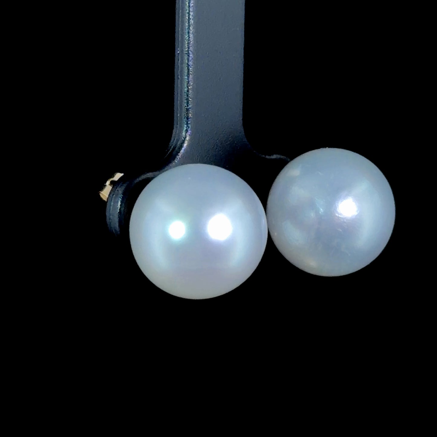 9k Large Silver Pearl Studs