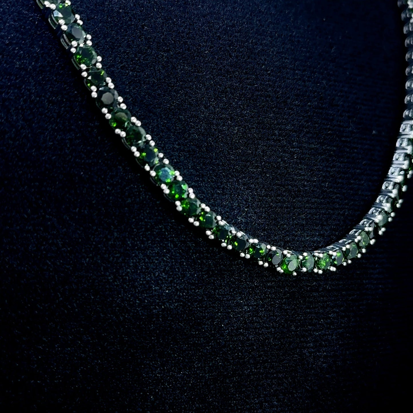 Silver Chrome Diopside Necklace